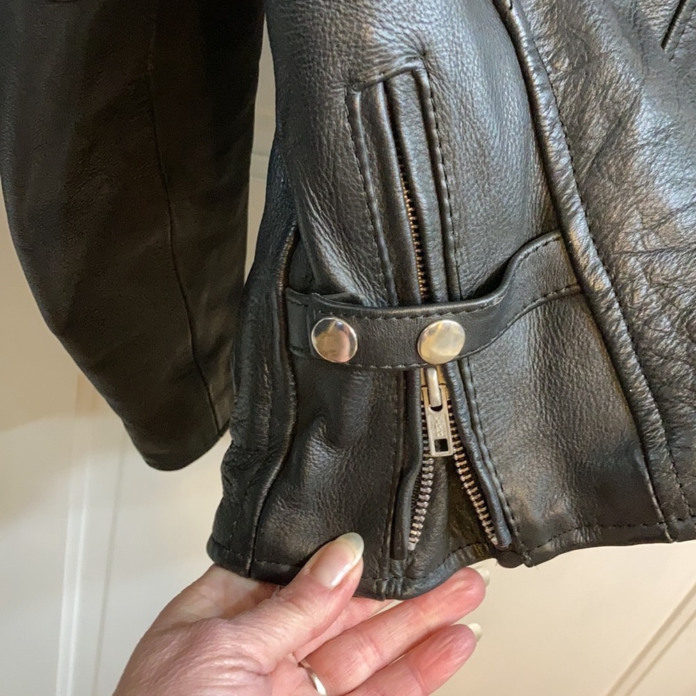 Thick Leather Motorcycle Jacket - image 3